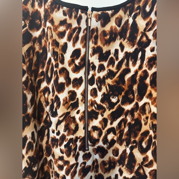 Gibson Latimer Women's Leopard Print Short Sleeve Dress Size Large - Picture 3 of 8